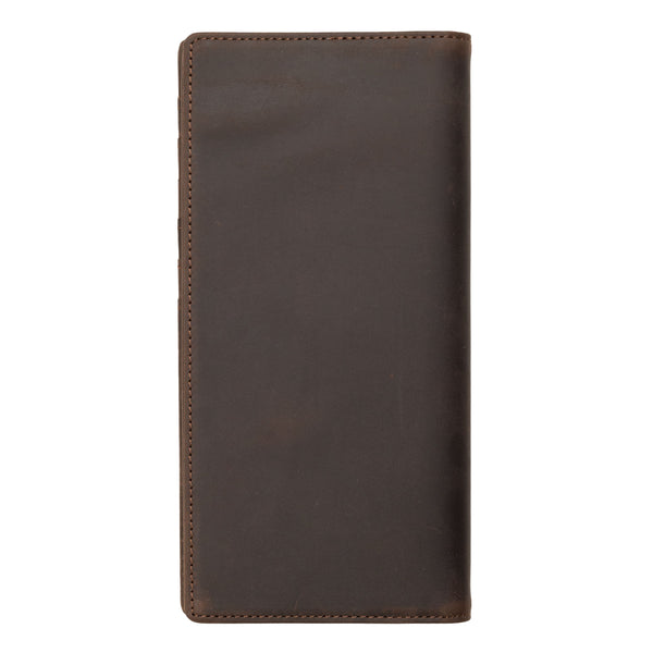 The Long Wallet - Large Top Grain Brown Leather Wallet, Dark Brown