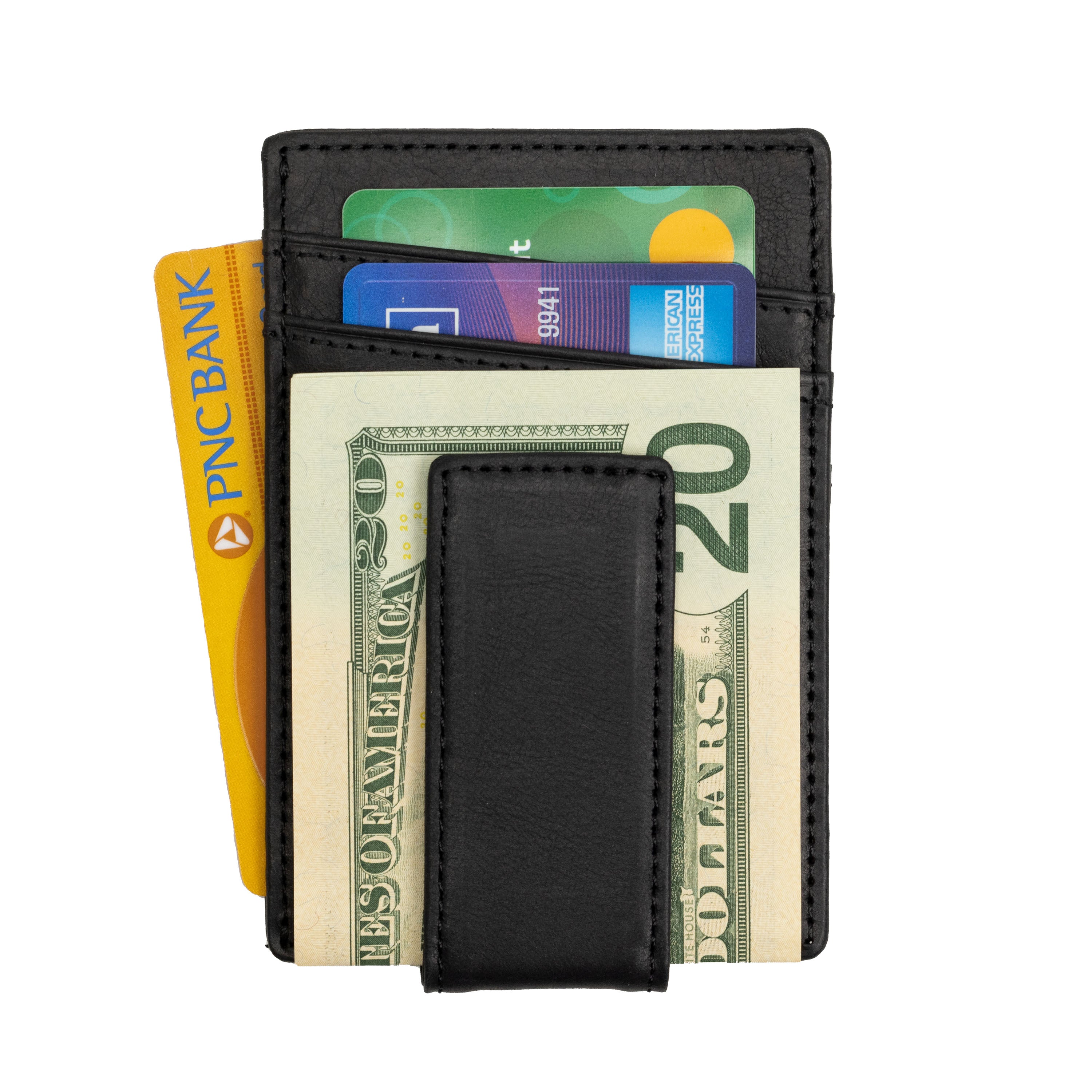 Contact's Men Rfid Genuine Leather Money Clip Card Wallet Crazy